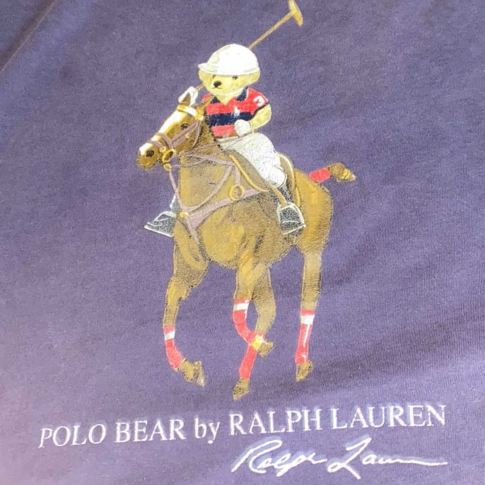 Ralph Lauren Polo Bear Graphic Tee in Navy Blue - Picture 3 of 5